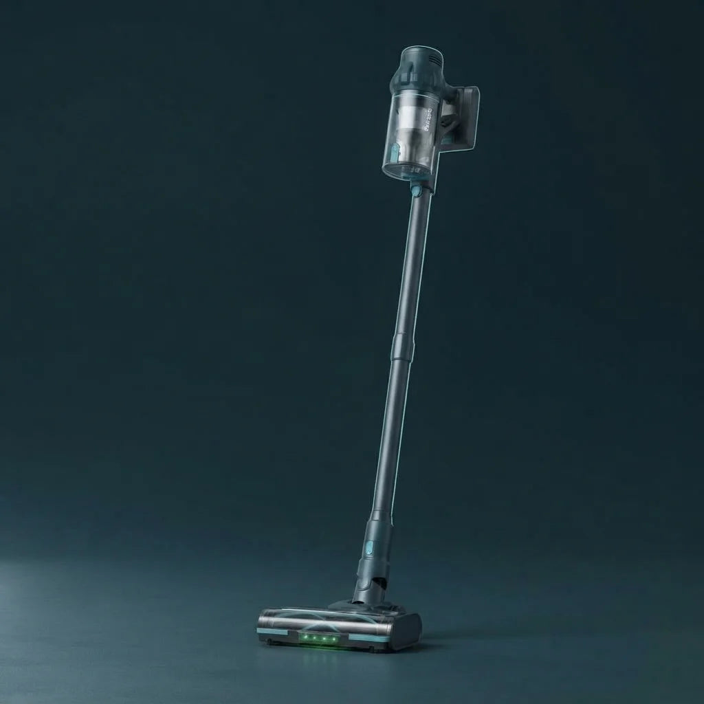 Puravo Stick studio render on a dark petrol surface